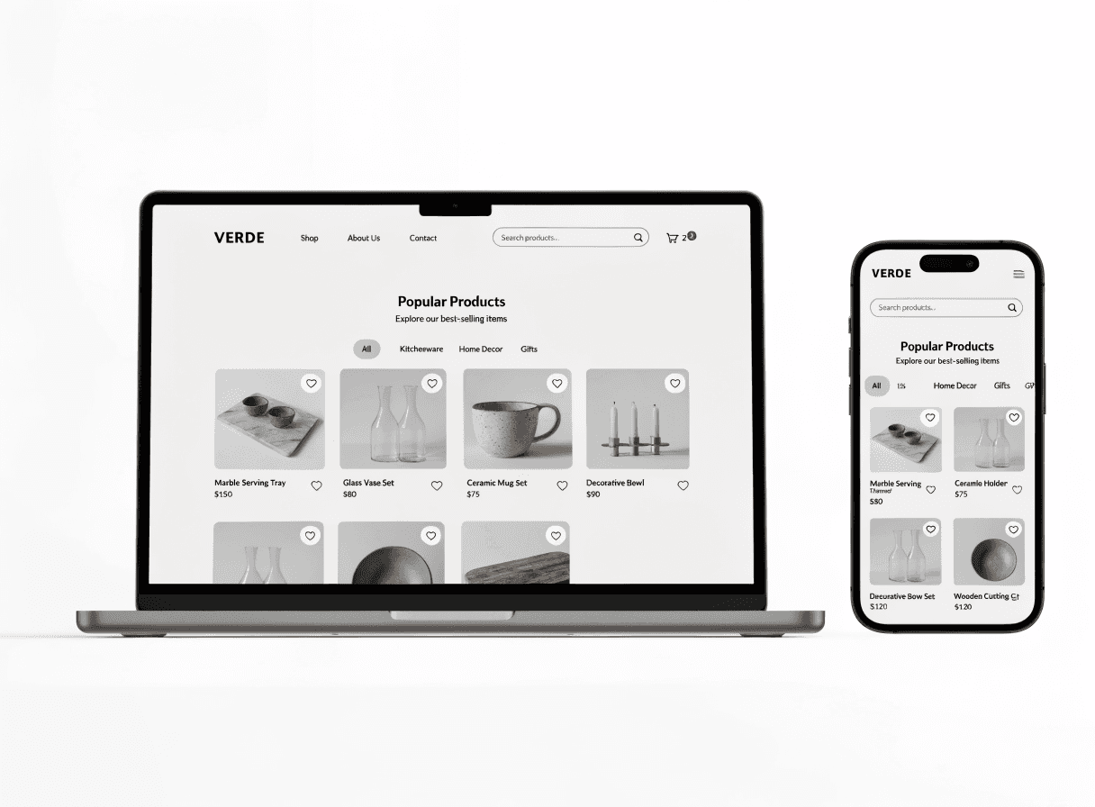 Ordinateur portable et smartphone affichant une boutique en ligne